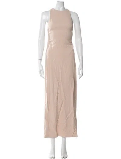 Pre-owned Tod's Crew Neck Long Dress In Neutral