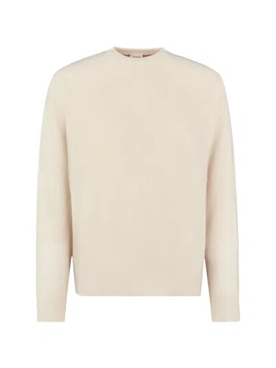 Tod's Crew Neck Suede Details Sweater In Neutral