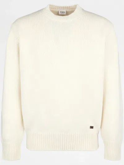 Tod's Crew-neck Sweater In Neutrals