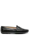 Tod's Crinkled-leather Penny Loafers In Black