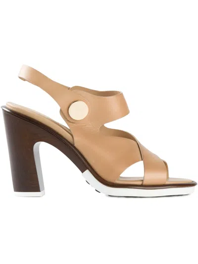 Tod's Crisscross Strap Sandals In Animal Print