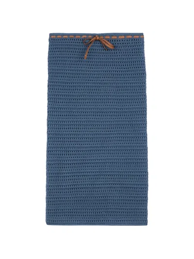 Tod's Crochet-knit Skirt In Blue