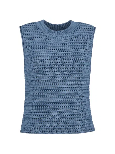 Tod's Crochet-knit Top In Blue