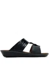 Tod's Crocodile-embossed Leather Sandals In Black