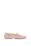 Tod's Crocodile Print Leather Driving Moccas In Aurora Chiaro (pink)
