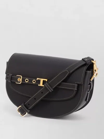 Tod's Crossbody Bag Adjustable Strap D Ring Detail In Black
