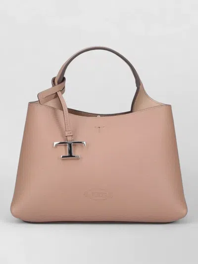 Tod's Crossbody Bag Top Handle Adjustable Strap Hardware In Neutral
