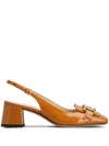 Tod's Cuoio 50mm Logo-engraved Pumps In Orange