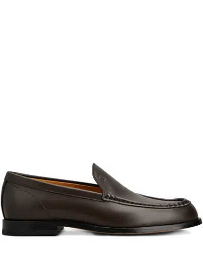 Tod's Cuoio 96l Stitch-detail Loafers In Brown