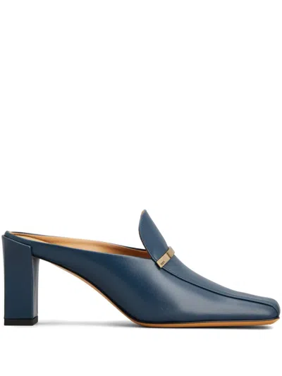 Tod's Cuoio Mules In Blue