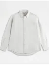 Tod's Curved-hem Button-up Shirt In White