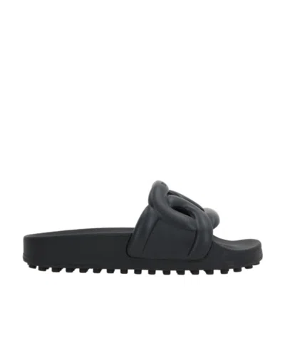 Tod's Cut-out Logo-detail Slides In Black