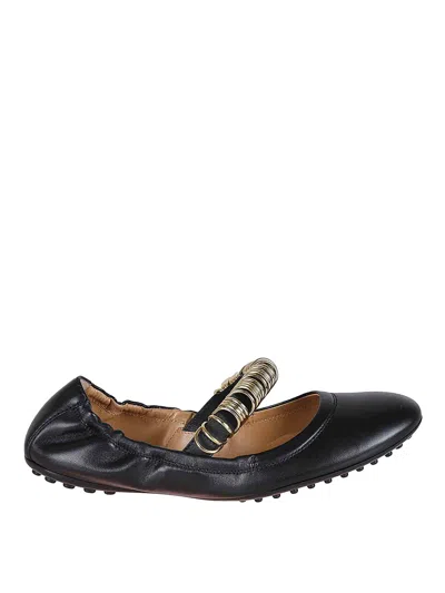 Tod's Metallic Rings Strap Ballerinas
