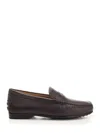 TOD'S DARK BROWN DEERSKIN LOAFER