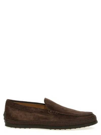 TOD'S DARK BROWN SLIP ON LOAFERS