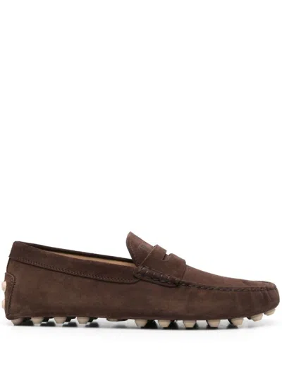 TOD'S DARK BROWN SLIP ON LOAFERS