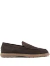 Tod's Suede Loafers In Dark Brown