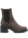 Tod's 60mm Elastic-panel Block-heel Boots In Brown
