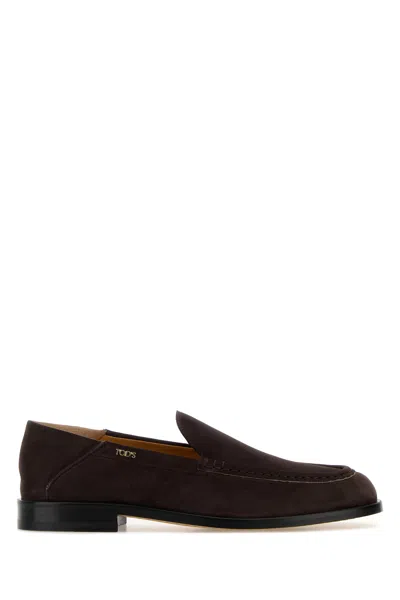 Tod's Dark Brown Suede Loafers