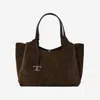 Tod's Dark Brown T Timeless Medium Tote In Brown