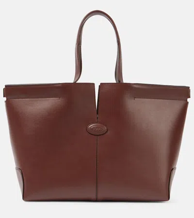 Tod's Dbm Large Leather Tote Bag In Brown