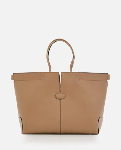 Tod's Dbm Shopping Bag In Beige
