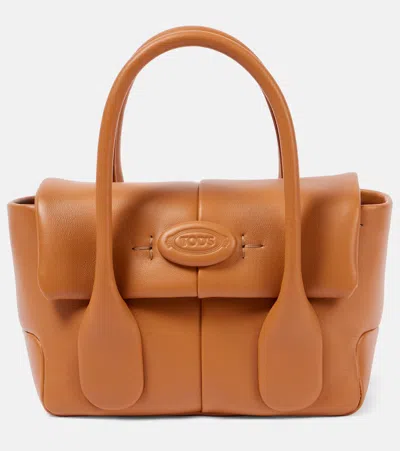 Tod's Dbr Small Leather Tote Bag In Orange