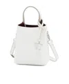 Tod's White Calf Leather Crossbody Bag With Burgundy Details Women In White
