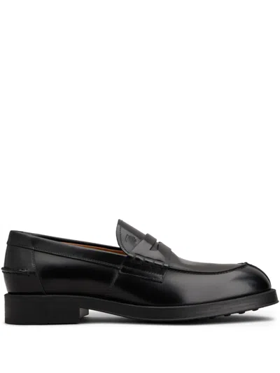 Tod's Debossed-logo Loafers In Black