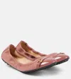 Tod's Dee Leather Ballet Flats In Purple