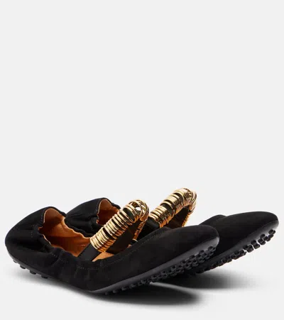 Tod's Dee Suede Mary Jane Flats