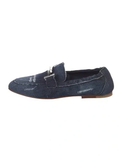 Pre-owned Tod's Denim Distressed Accents Loafers In Blue