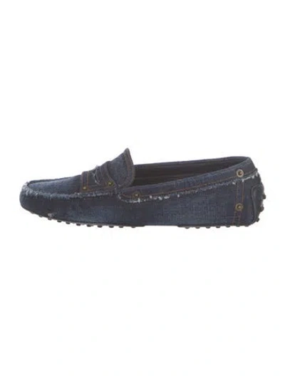 Pre-owned Tod's Denim Loafers In Blue