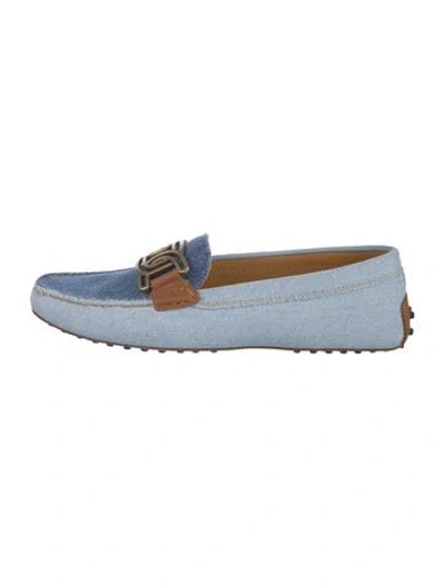 Pre-owned Tod's Denim Loafers In Blue