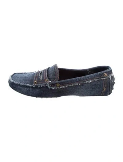 Pre-owned Tod's Denim Loafers In Blue