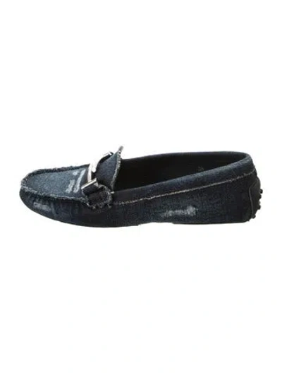 Pre-owned Tod's Denim Loafers In Blue