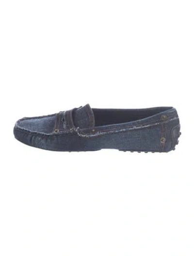 Pre-owned Tod's Denim Loafers In Blue