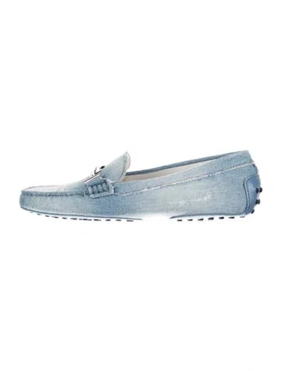 Pre-owned Tod's Denim Loafers In Blue