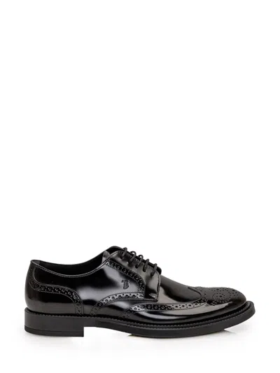 Tod's Laced Up Shoes In Nero