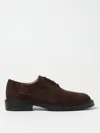 Tod's Suede Lace Up Shoes Flat Shoes Brown In Dark