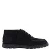 Tod's Suede Ankle Boot With Elastic Drawstring In Black