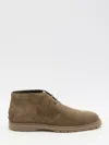 Tod's Lace-up Suede Ankle Boots In Brown