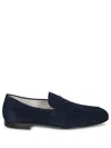 Tod's Destrutt Suede Blue Loafer In Blue