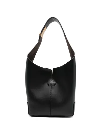 Tod's Di Bag Folio Borsa A Spalla In Pelle Grande In Black