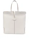 Tod's Di Bag Folio Small Leather Bag In White