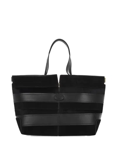 Tod's Di Bag Folio Tote Bag In Black