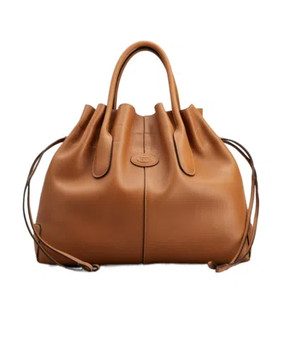 Tod's Di Bag Leather Tote Bag In Brown
