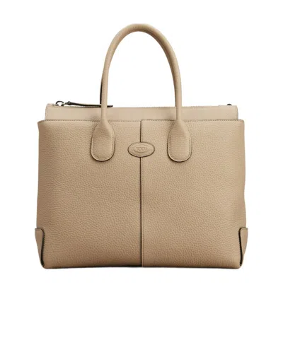Tod's Di Bag Medium Leather Bag In Nude