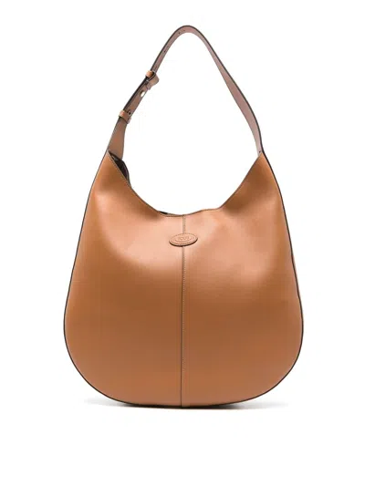 Tod's Di Bag Medium Leather Hobo Bag In Brown