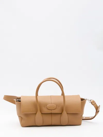 Tod's Di Bag Reverse Flap In Cuoio